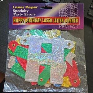 'Vintage' Happy Birthday Laser Letter Banner